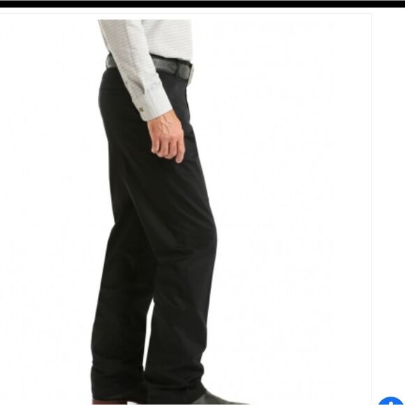 🆕👖Wrangler Flat Front Relaxed Fit Chinos - Black, 32x34 - Picture 3 of 7